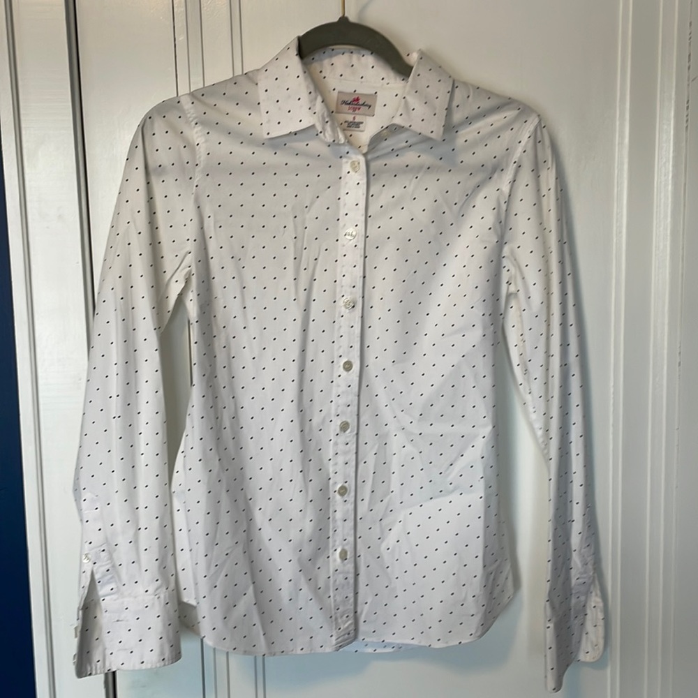 J.Crew black and white polka dot button down